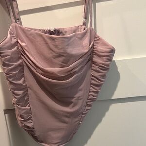 Elegant Pink Ruched Tank Top